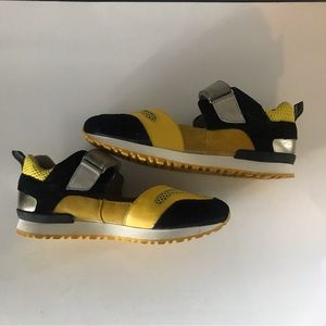 Love Moschino yellow and black velcro strap sneakers size 38(8)
